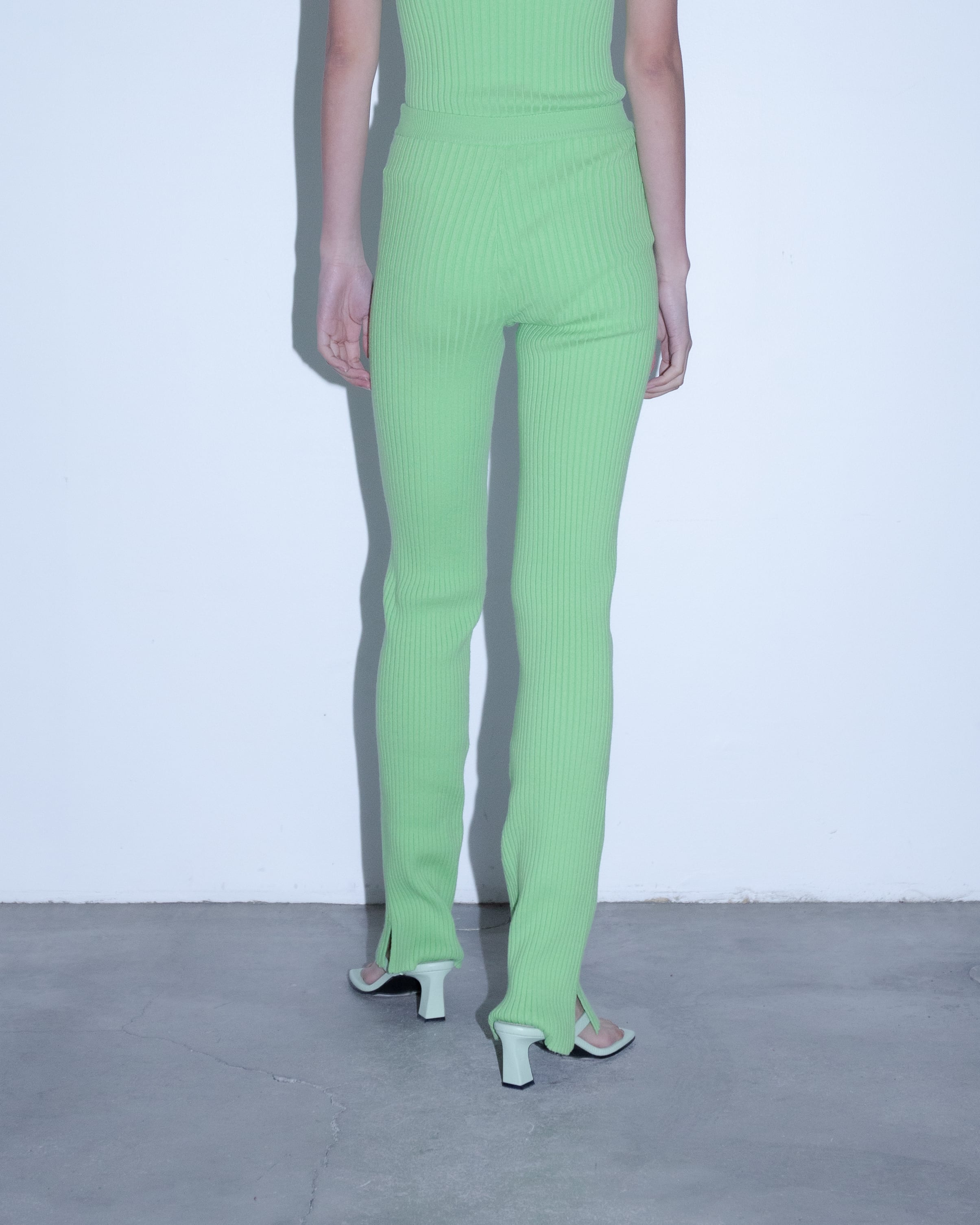 giugiu nonna pants x-long in onyx リブパンツ GIU GIU - NONNA PANTS X-LONG 