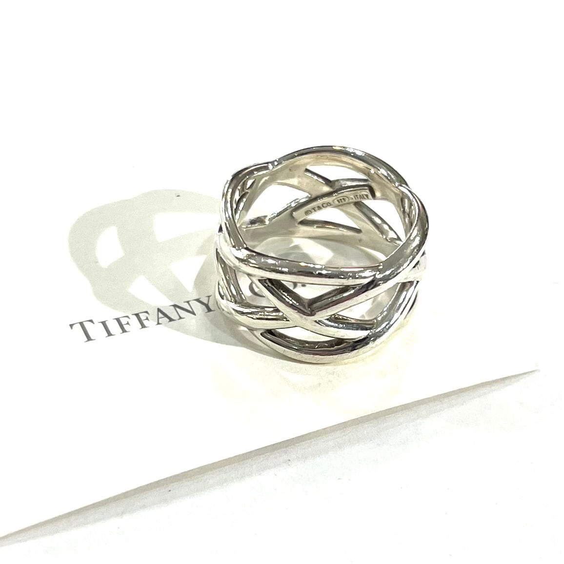 希少サイズ【TIFFANY&CO】【14号】2571 名品ケルティック 編み込み