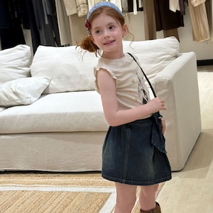 春蝶結びデザインデニムスカート