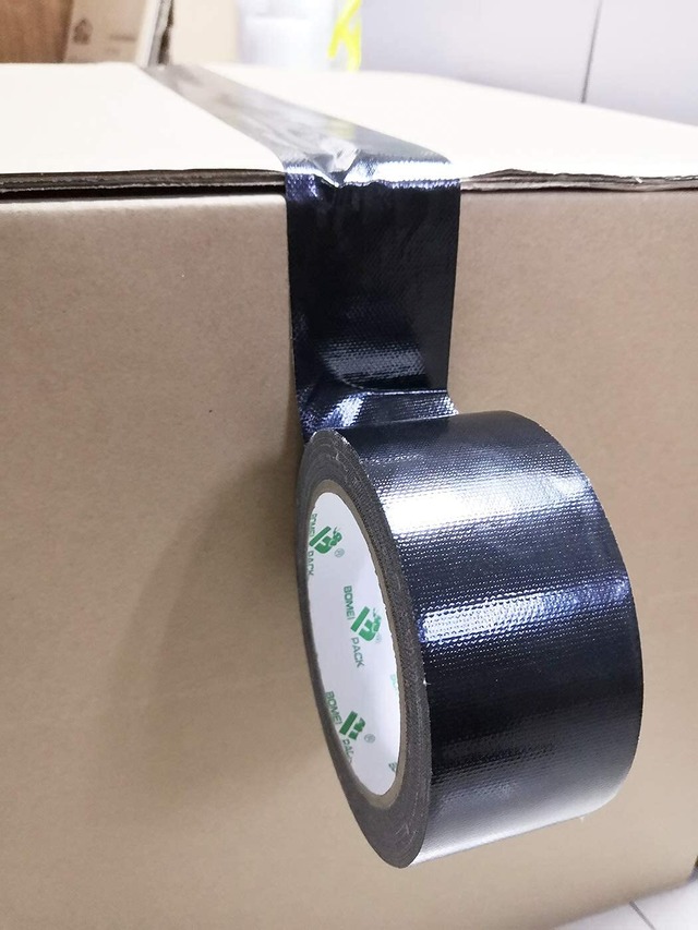 BOMEI PACK ガムテープ布黒ダクトテープ頑丈なパッキングテープ修理テープ50mmx25mパッキングテープ布4パック