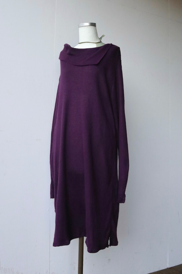 purple acryl knit one-piece