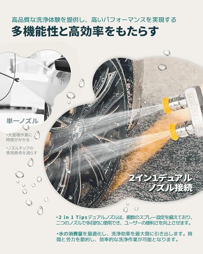 エンジン式高圧洗浄機+ダブル回転ノズル/2in1接続 7.0馬力 最大圧力
