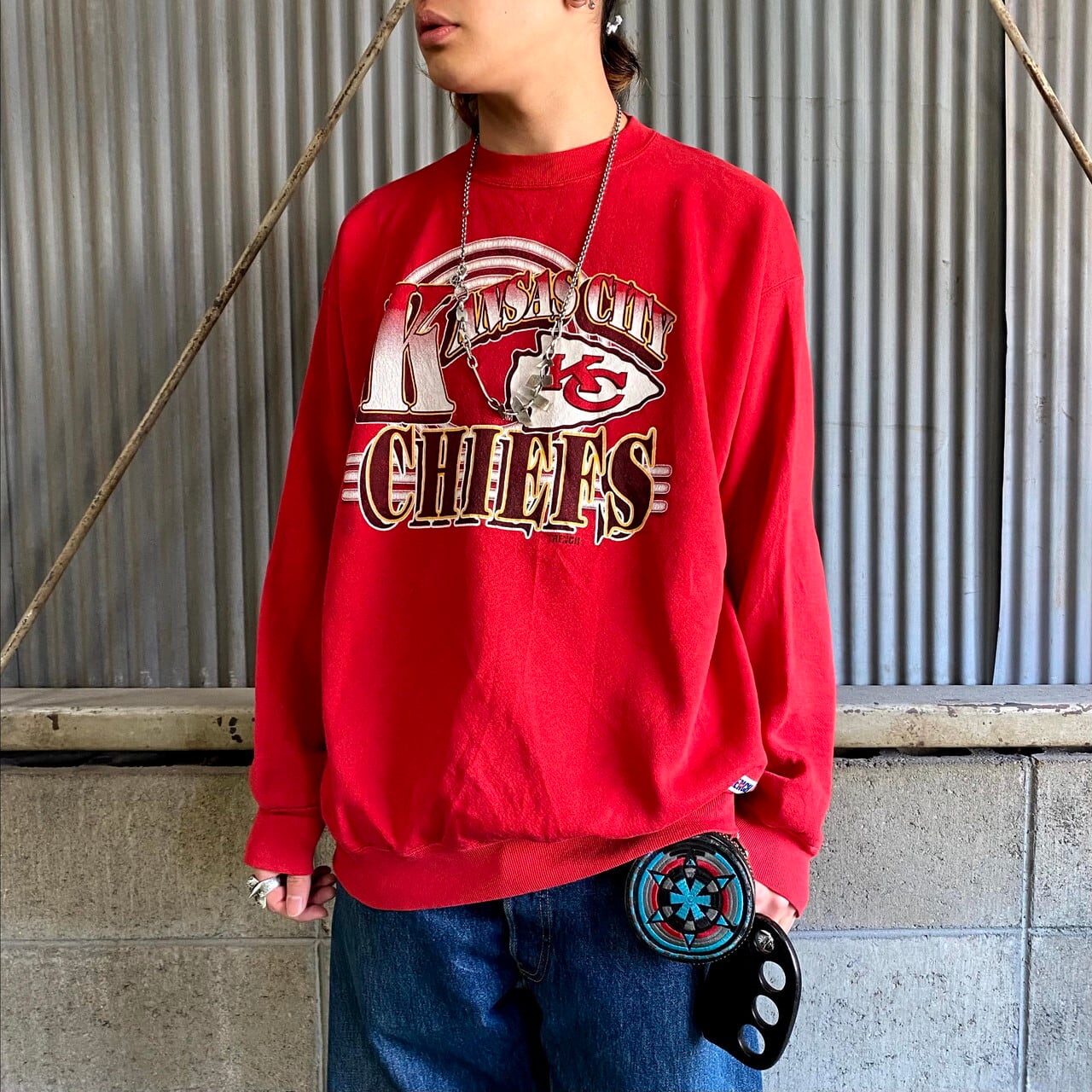 90年代 チャンピオン Champion NFL Kansas City Chiefs カンザスシティチーフス プリントスウェットシャツ トレーナー メンズXXL ヴィンテージ /eaa289327