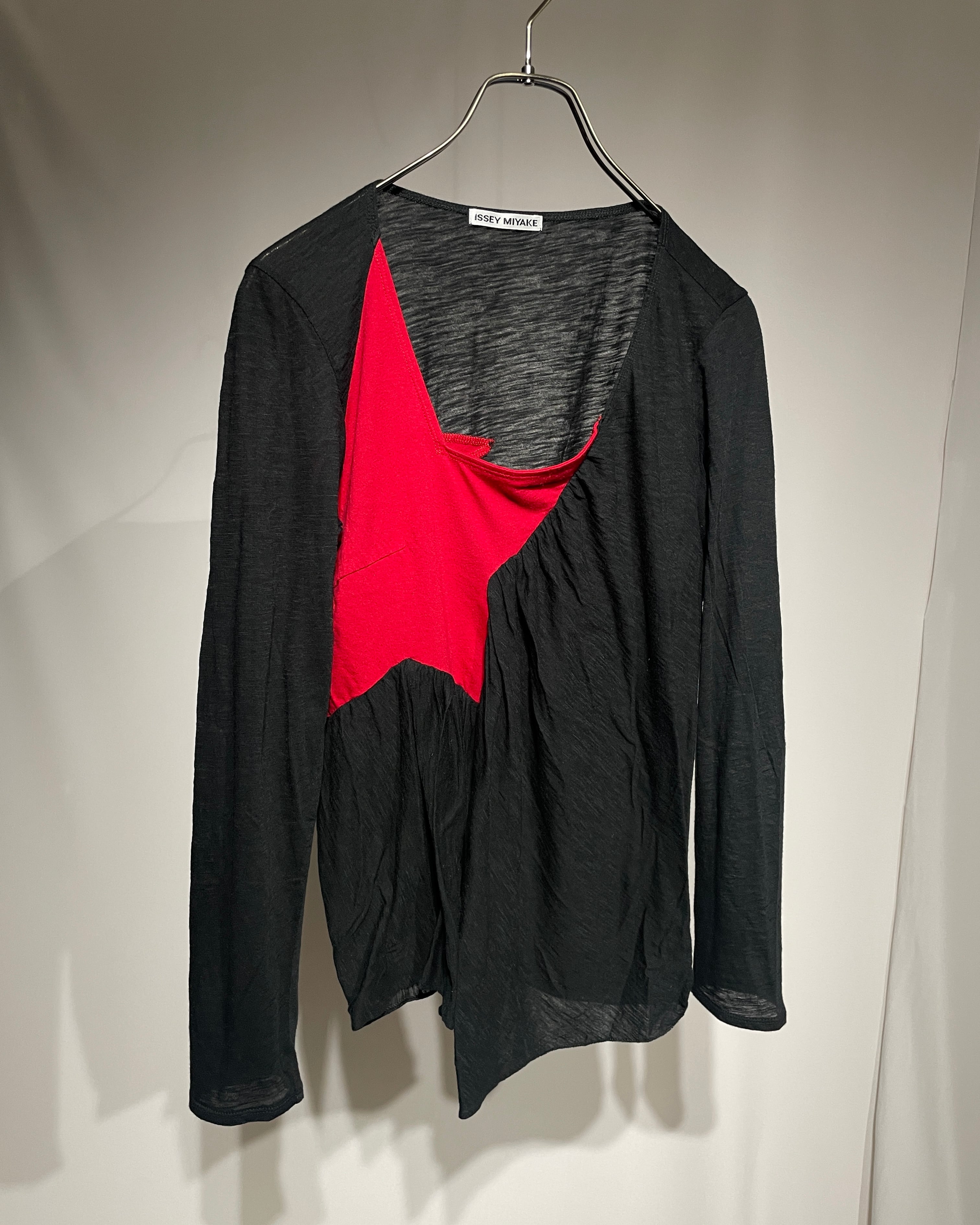 F/W1997 ISSEY MIYAKE - Star Panel Gathered Asymmetrical Top