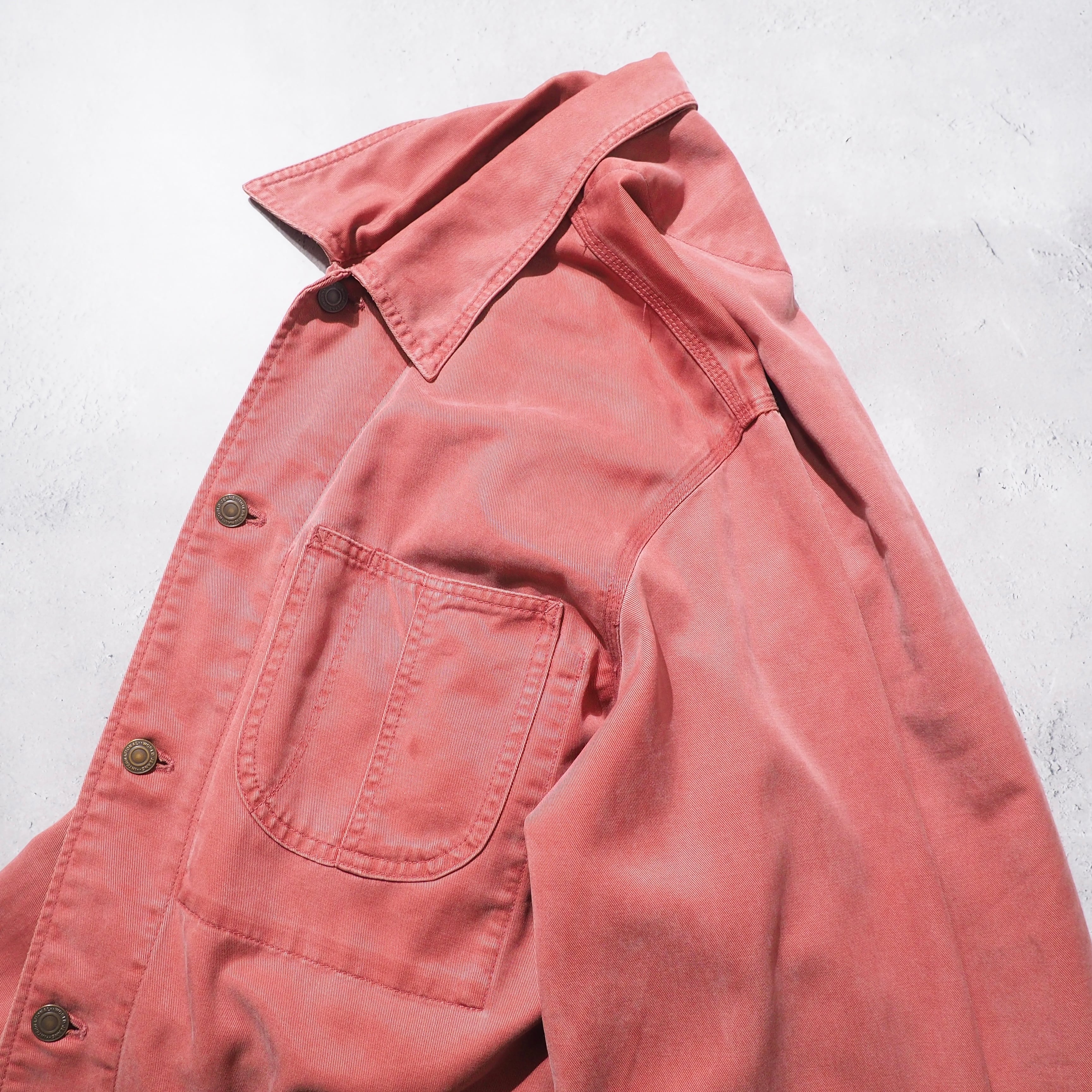 1980s " 紅鶴 " Beautiful Flamingo pink Color vintage Coverall jacket