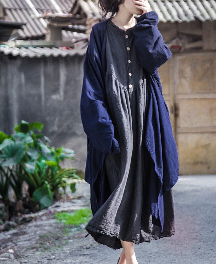 スタンダードルーズ薄手レースカーディガンジャケット コットン レトロ 大きめサイズ レースアップ Yiranxuaディースワード35727333132