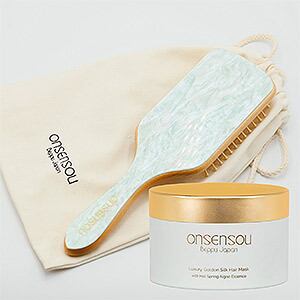 【美】onsensou x totonoestore ゴールデンシルクヘアマスク+ヘアブラシセット