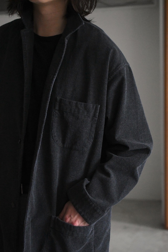 Cale / Stone Washed Corduroy Jacket (Charcoal)
