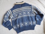 ~1970’s NORWAY NANSEN Nordic Pattern Wool Knit Cardigan／S?