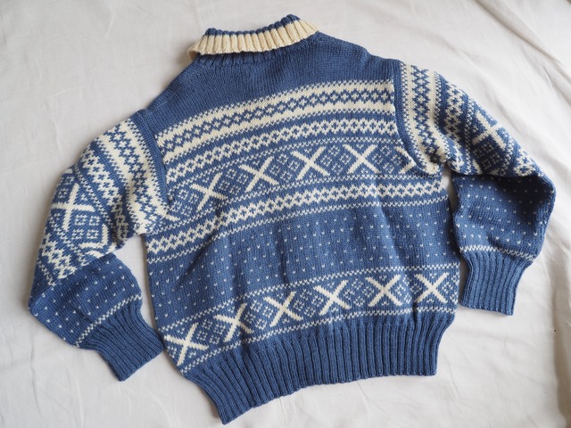~1970’s NORWAY NANSEN Nordic Pattern Wool Knit Cardigan／S?
