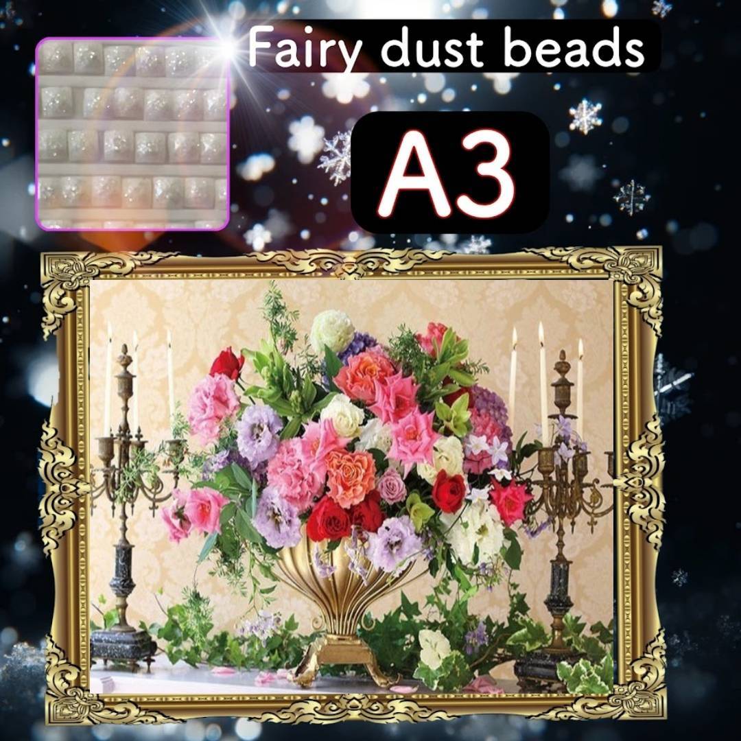 四角ビーズ(fairy1~3色入り)【fairydust-53】A3サイズ☆ダイヤモンドアート