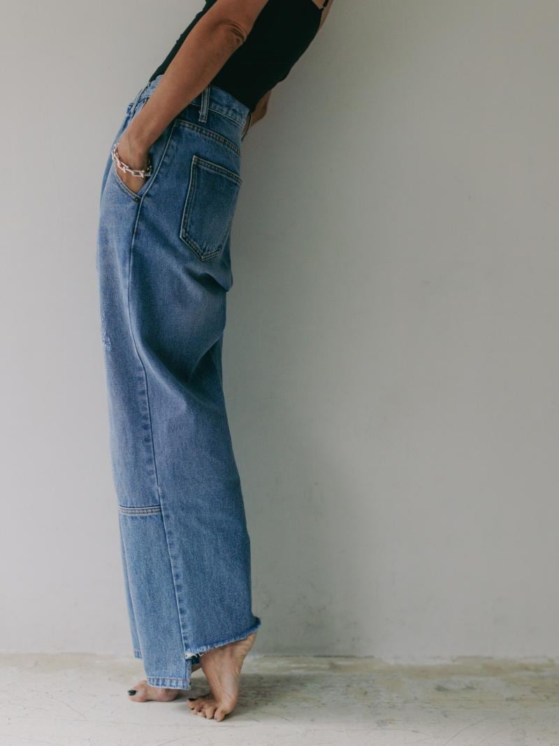 追加【YENN/CHIGNON】タックワイドdenim