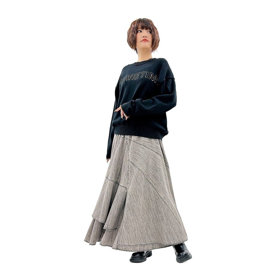 ⭐限定商品⭐【ayane】ダンガリー変形切り替えスカート 856712 アヤン