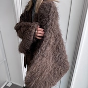 MOKE MOKE shaggy over knit CD/brown