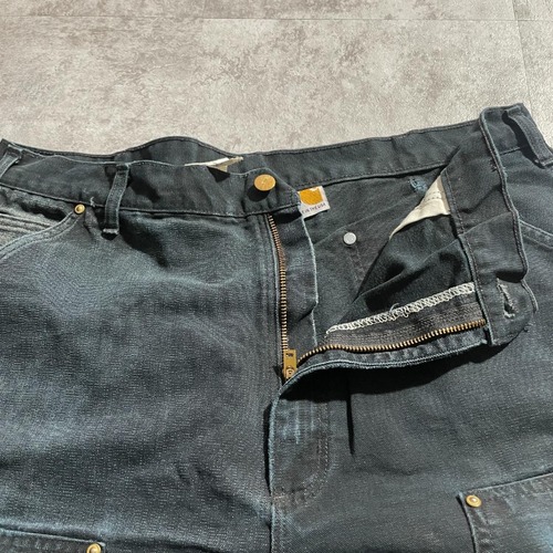 USA製 ブラック ダブルニー Carhartt B01 BLK 38×34 詳細写真7