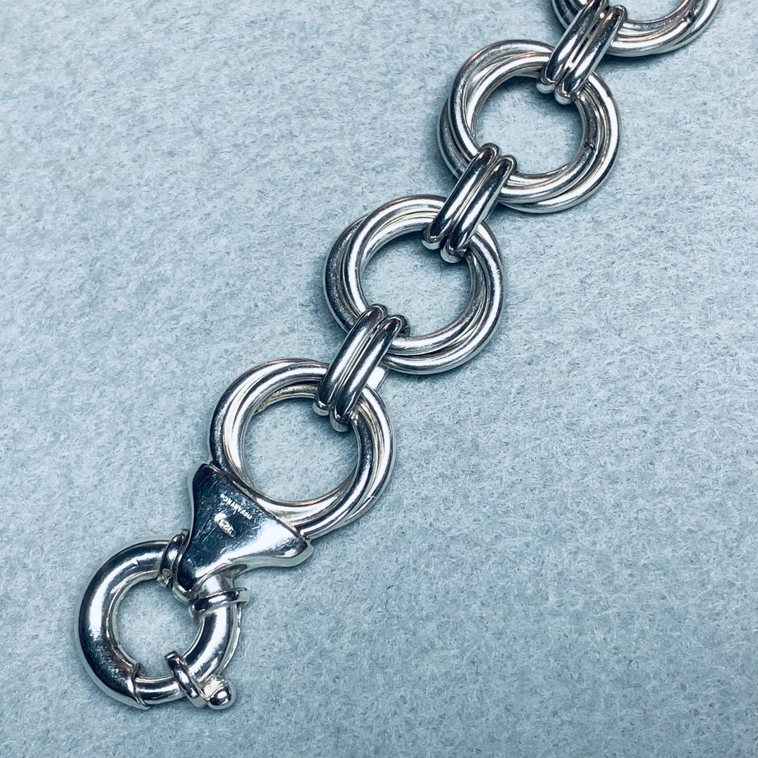 VINTAGE TIFFANY & CO. Double Ring Bracelet Sterling Silver 