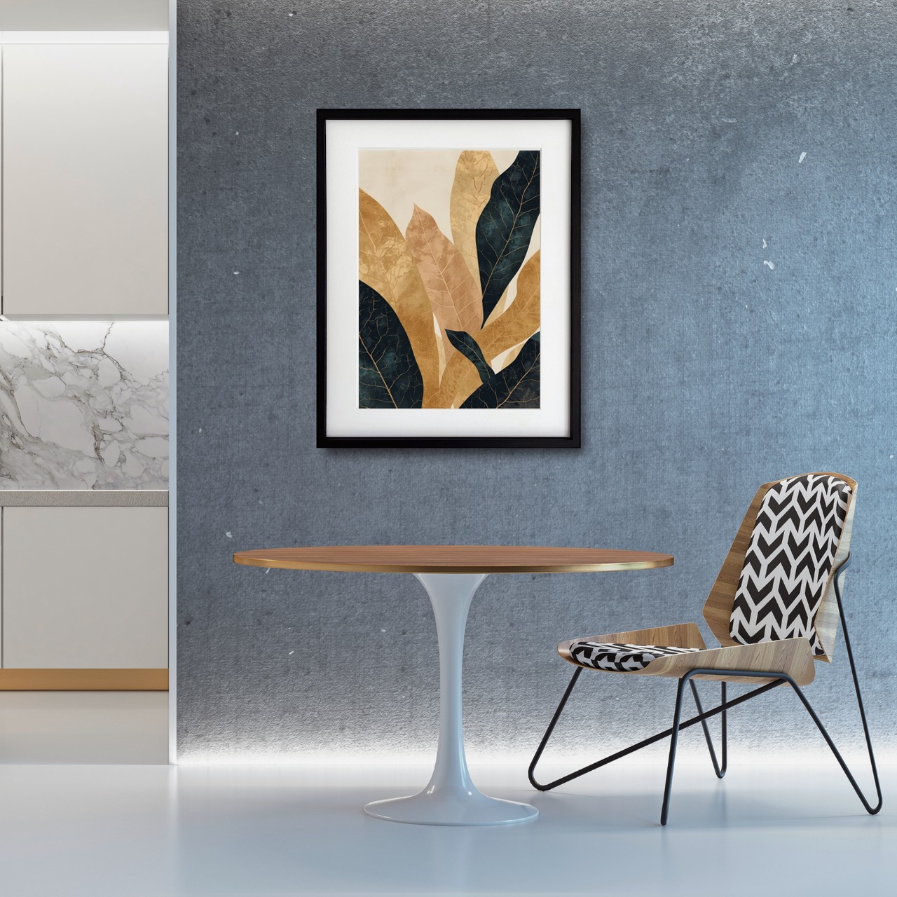 Golden Veins｜ゴールドが織りなす自然美のアートポスター｜上質な輝きとモダンな気品で空間を彩るインテリアアートA3ポスター