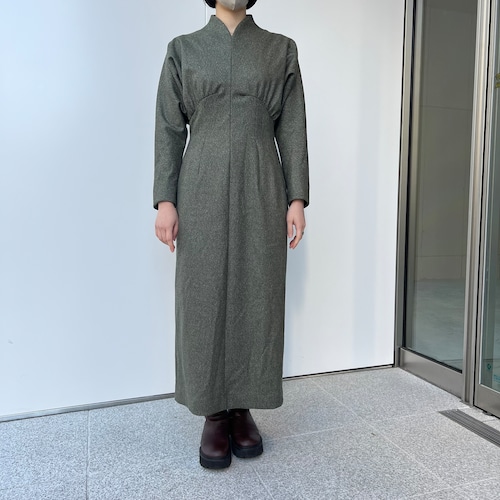 Mame Kurogouchi マメ クロゴウチ 22AW MM22FW-DR052 Melange Flannel Dress ドレス ワンピース 160cm SIZE3【表参道t12】