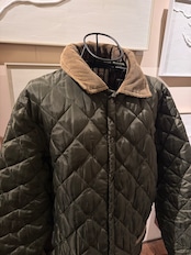 【お取り置き】1980's-90's Made in ENGLAND コーデュロイカラー キルティングジャケット / カーキ