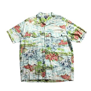 OLD STUSSY cotton×rayon hawaiian shirt