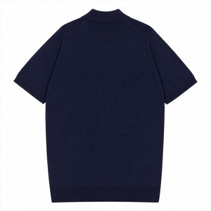 ★定価101,200円・新品未使用★ジョンスメドレー ZANDER ザンダー 至高のシルク×カシミヤ ニットポロシャツ ロイヤルネイビー Sサイズ