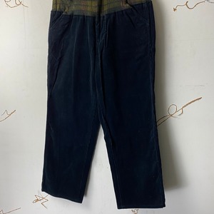 COMME des GARCONS HOMME PLUS EVERGREEN check switching black corduroy pants