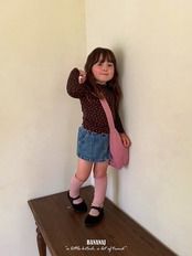 韓国子供服 / BANANA J / 26Autumn / ローズ タートルネックTシャツ / 秋服 / キッズ *XS~JS*