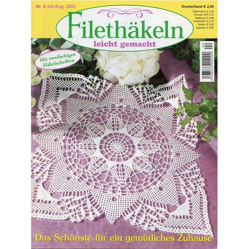 フィレ編み　編み図　Filethäkeln　ドイツ編み物冊子　Nr4
