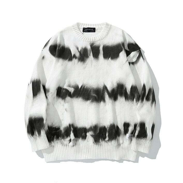 スプレー柄 カジュアル セーター