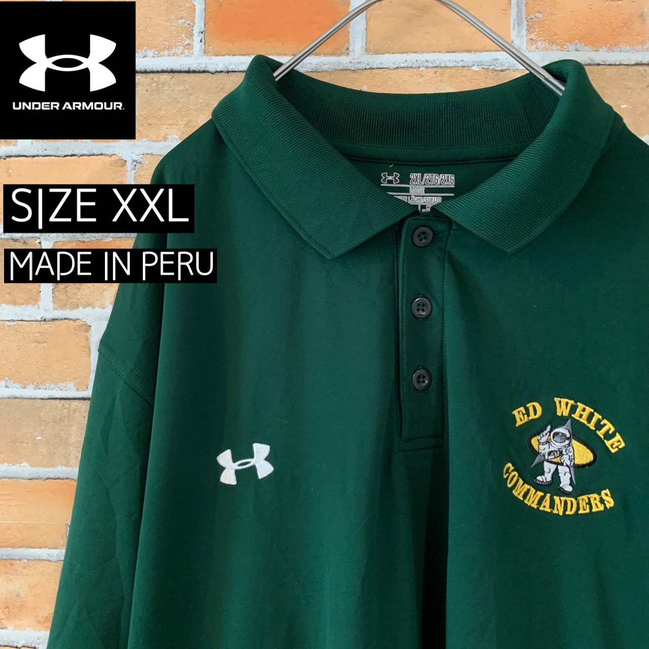 【UNDER ARMOUR】 ポロシャツ  XXL アメリカ古着 ビッグシルエット