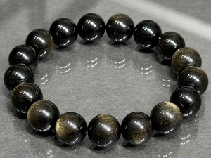 No.2584-7 ゴールデンオブシディアンブレスレット