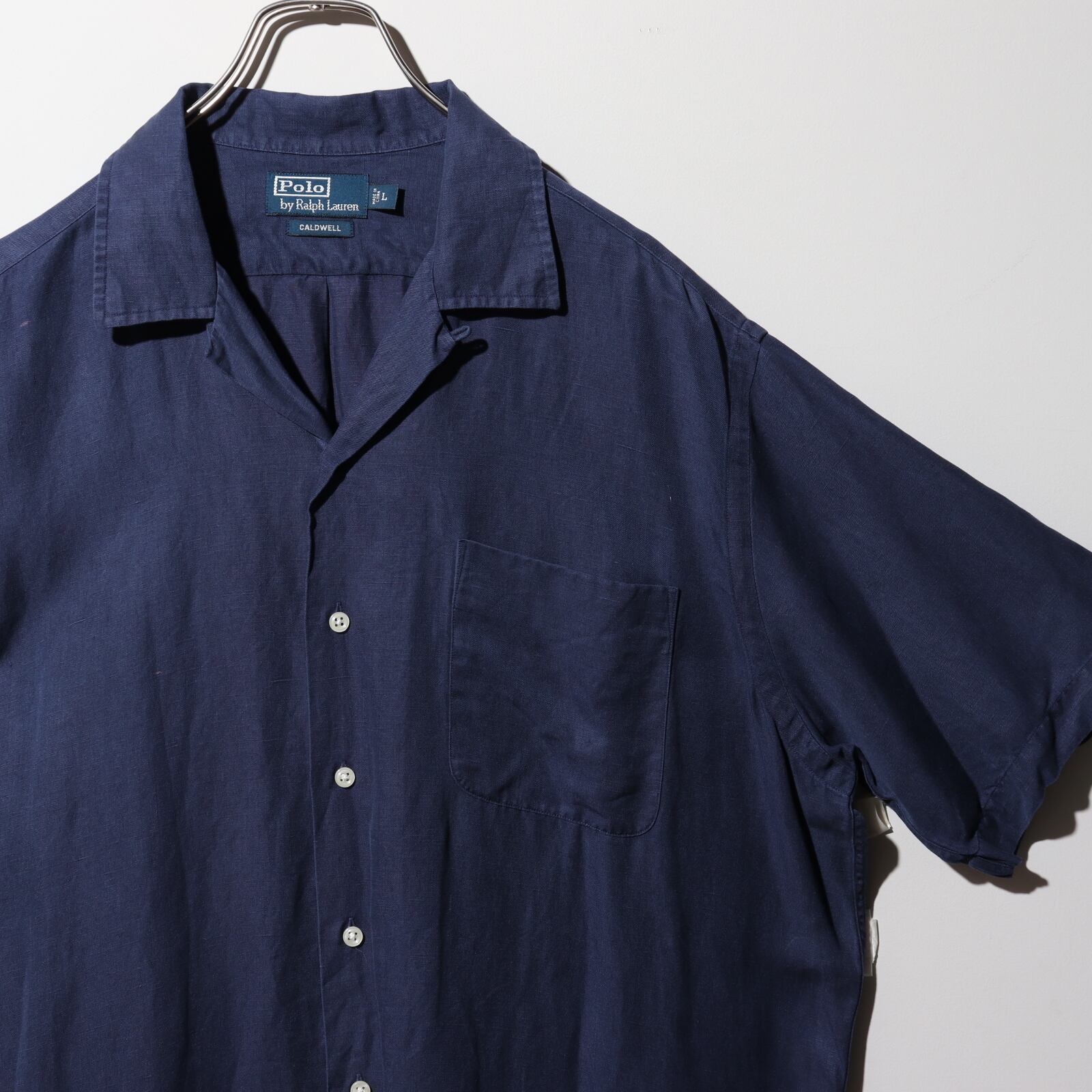 L ネイビー Caldwell ポロラルフローレン 半袖開襟シャツ Polo Ralph 