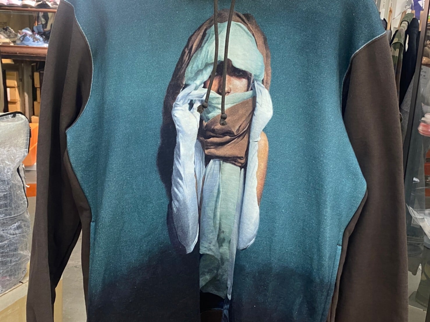UNDERCOVER × MARKUS AKESSON PANEL HOODED SWEATSHIRT THE MASK DARK 