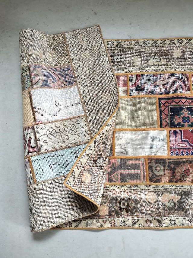 Turkish patchwork rug 199✕89cm No.446