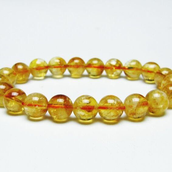 シトリンクォーツ ブレスレット 虹入り 9mm シトリン ブレス 一点物 メール便可 [M便 1/10] 111-46120