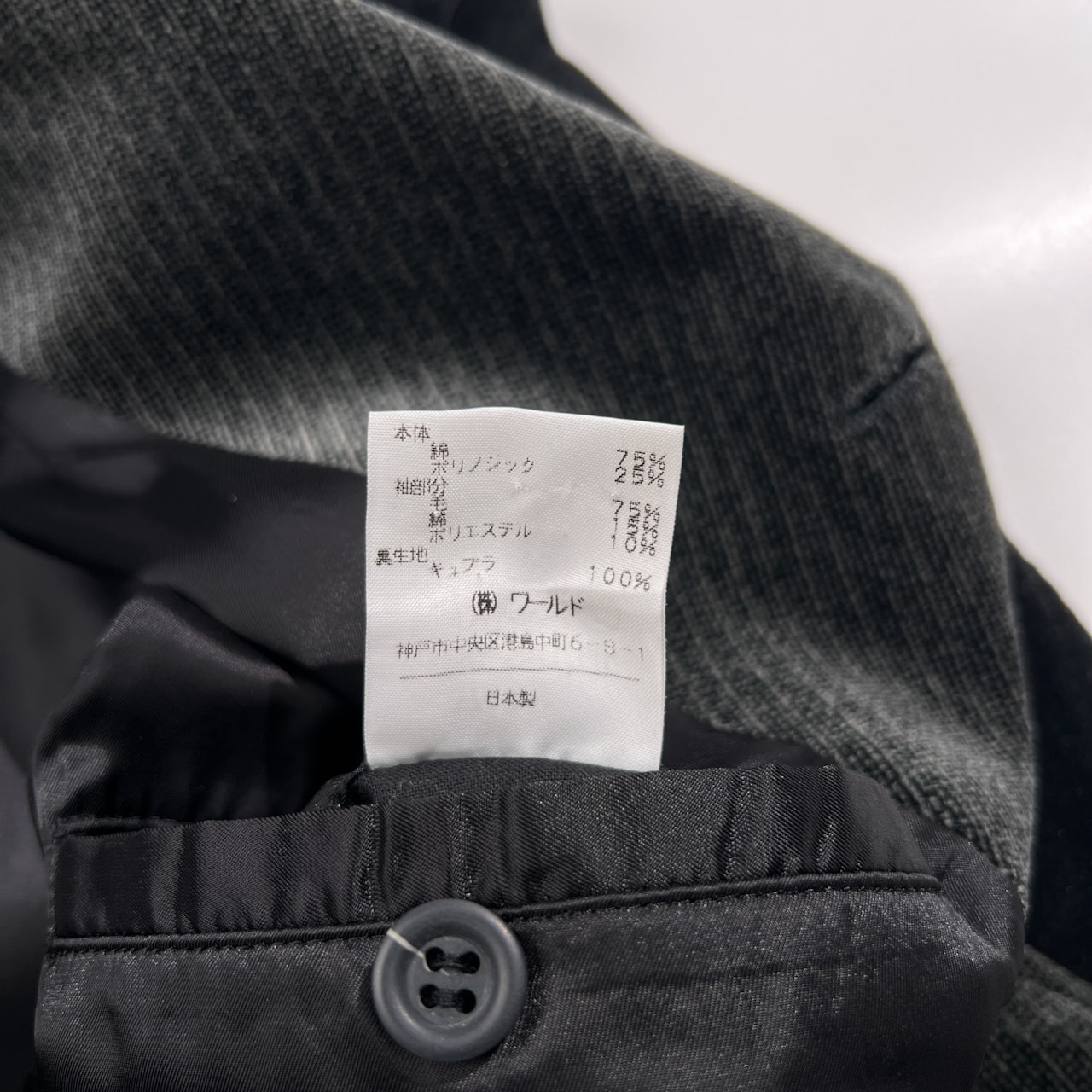 DOLCE ELEGANTE ドルチェ チェック ベロア調 4B ジャケット コート サイズ 46 /メンズ/日本製/ワールド