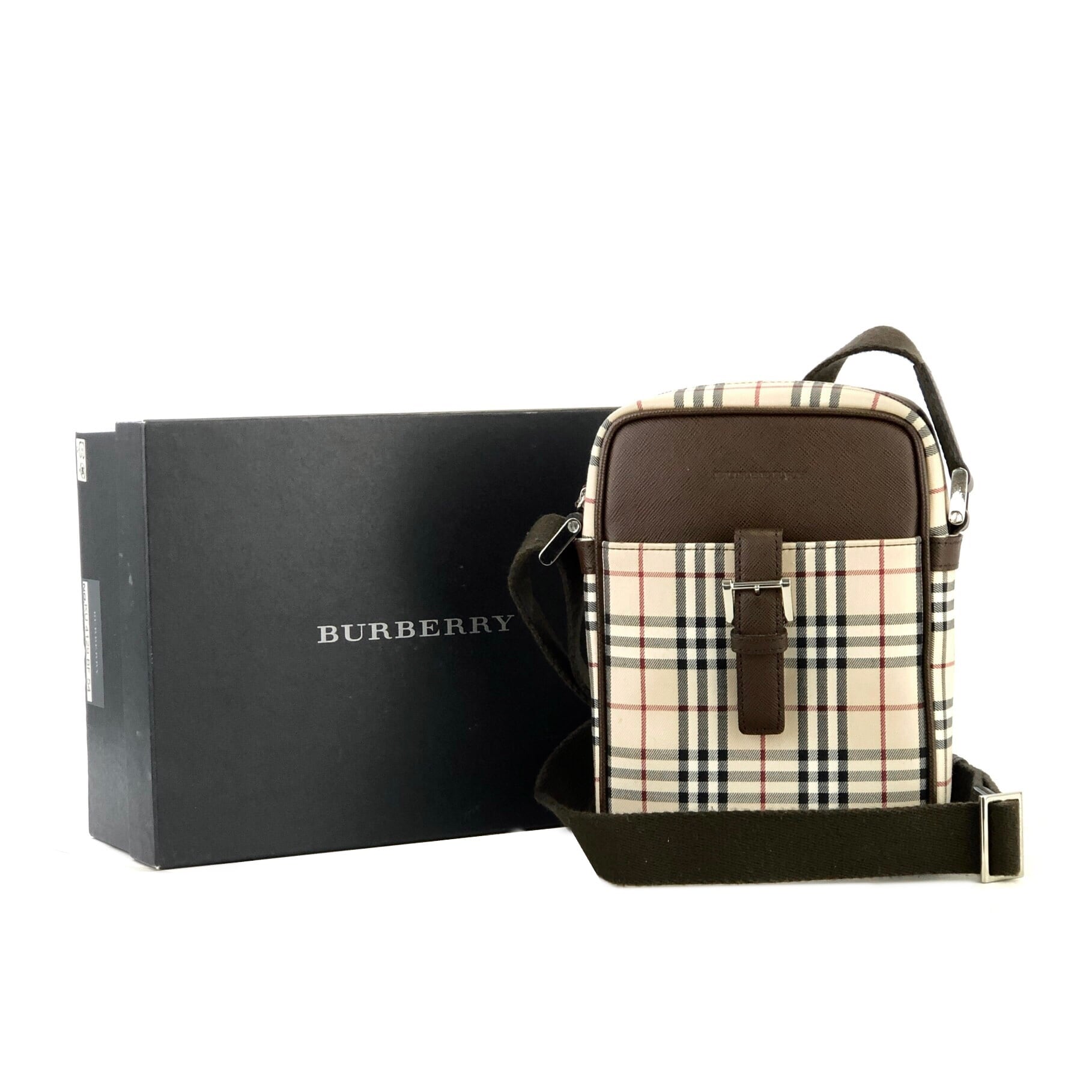BURBERRY バーバリー ノヴァチェック レザー×キャンバス ポシェット