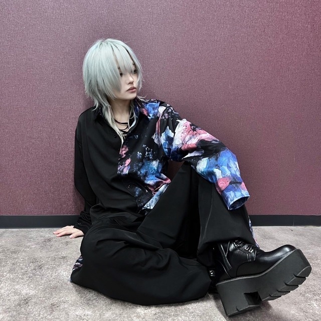 TWO-TONE LONG SHIRT【ARTISTIC ROSE】