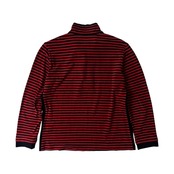 adabat アダバット ボーダー ハーフジップ ストレッチ 長袖ポロシャツ 40/ブラック ピンクレッド