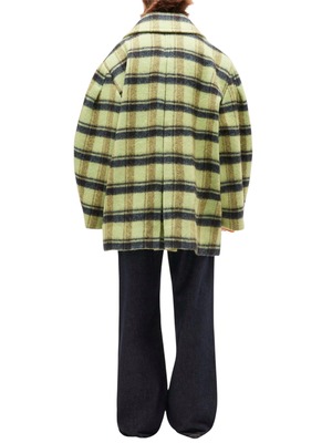 【25AW】GANNI ガニー / Check Oversized Brushed Wool Midi Coat