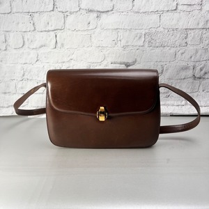 GUCCI グッチ レザー ショルダーバッグ ブラウン A-12845