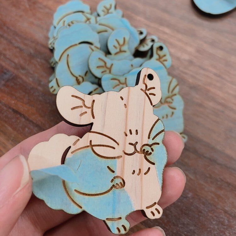 てやんでぃ！なチンチラさんのキーホルダー_ヒノキ