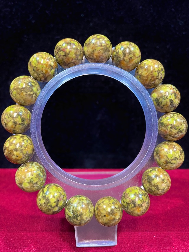 1) 超ゼロ磁場パワー！「蓮花山」無限大♾️ブレスレット12mm(グリーン)