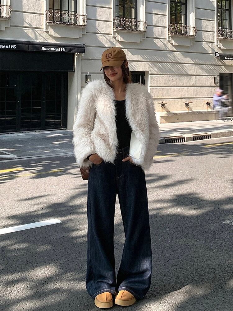 シャドウブルーハイウエストデニム