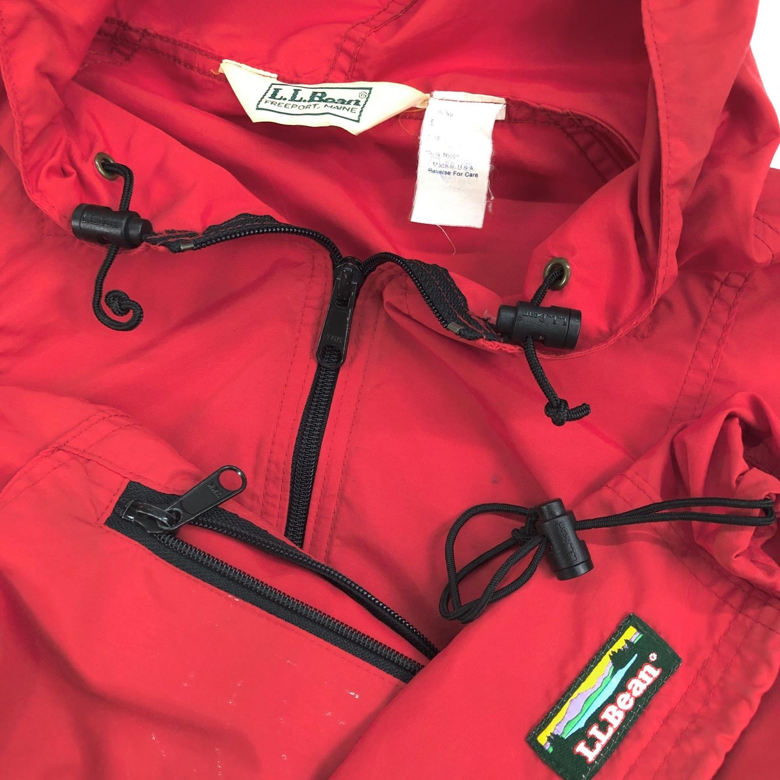 90s L.L.Bean エルエルビーン ナイロン プルオーバー シャツ レッド 