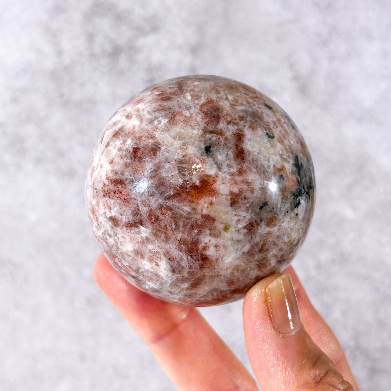 サンストーン・水晶 共生 スフィア 01 ✳︎ Sunstone & Quartz ✳︎ 天然石
