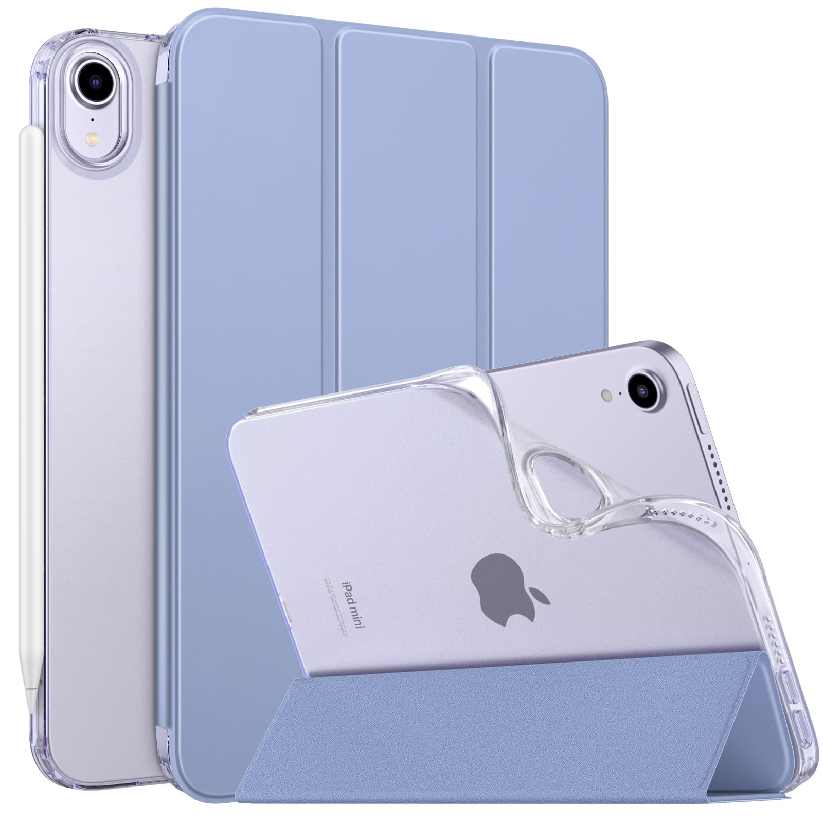 MoKo iPad Mini A17 Pro ケース iPad Mini 第7/6世代 カバー 8.3インチ マット半透明 Lavender