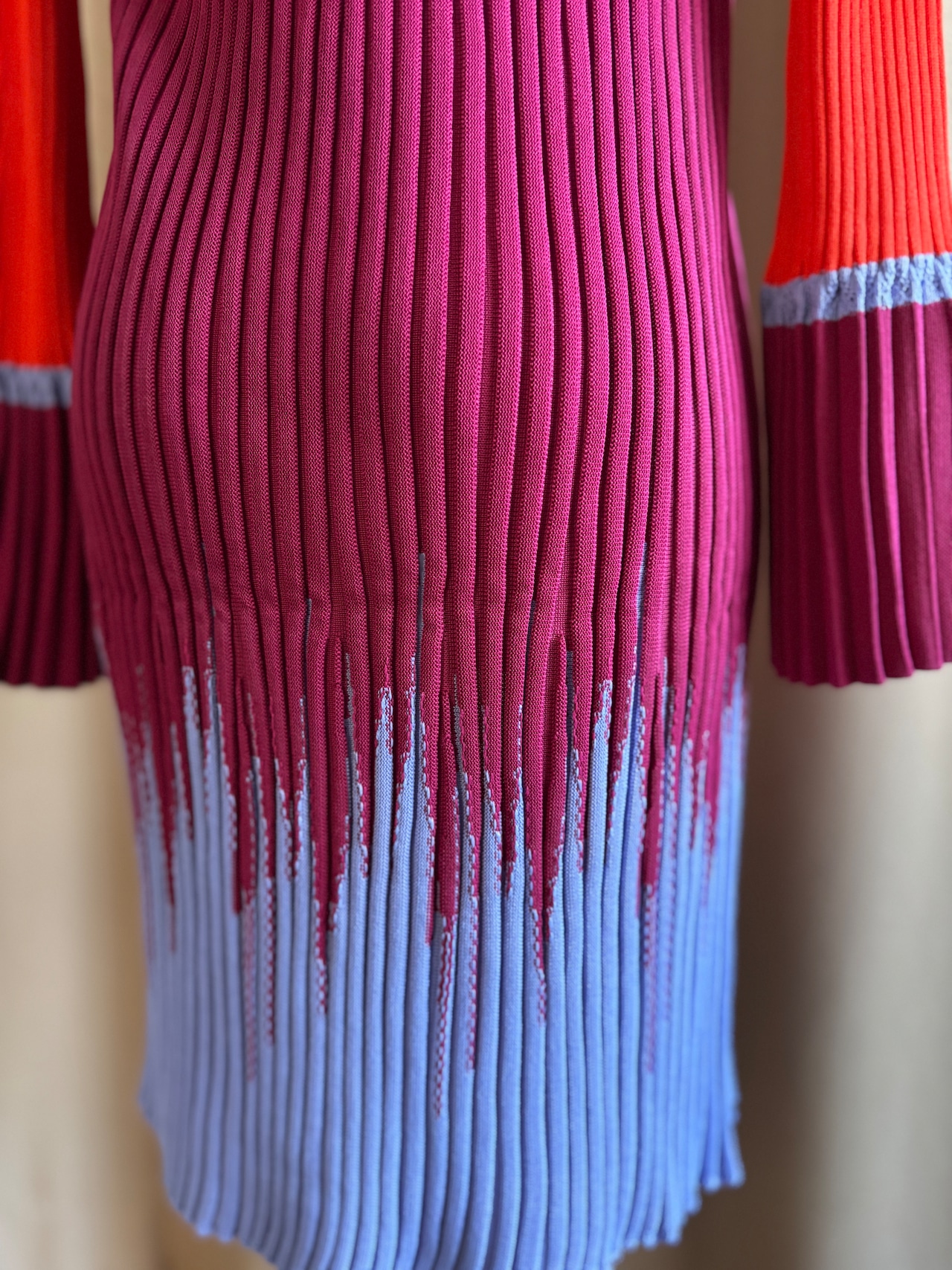 chevron art pleats cardigan-5146-1