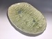 岩文様緑釉大皿　楕円形