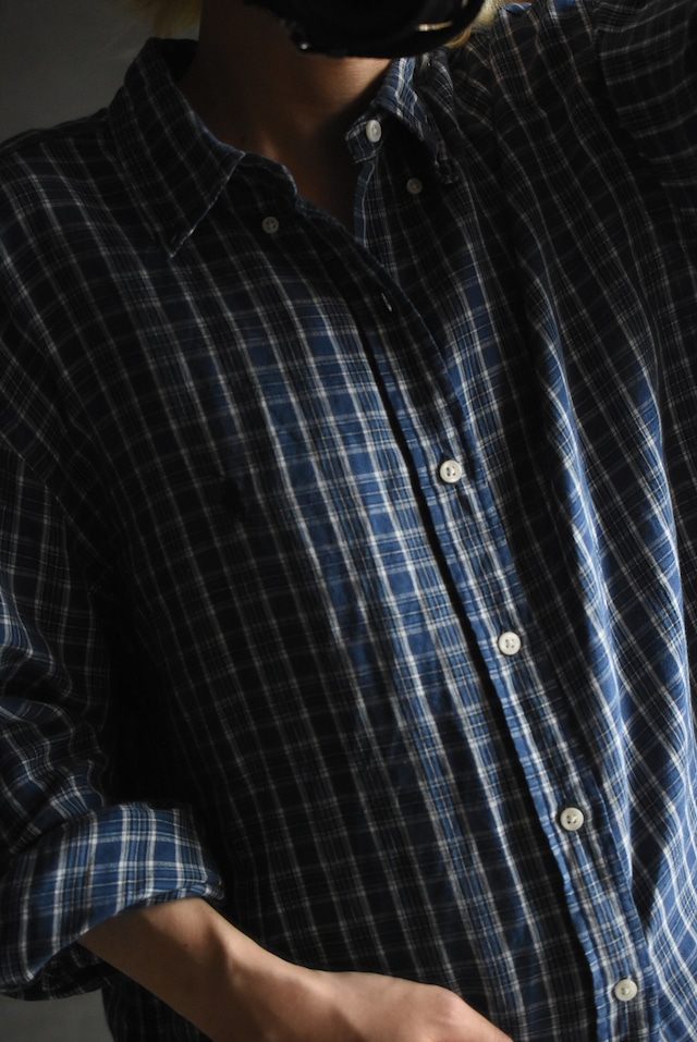 OK/00-90's "Ralph Lauren" cotton × linen B.D shirt